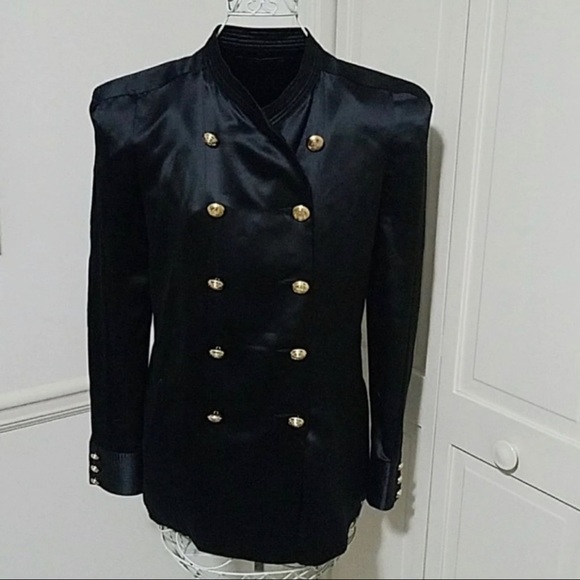 Black Silk Balmain Blouse - Picture 2 of 4